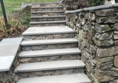 Stone Stairs with Blue Stone Caps