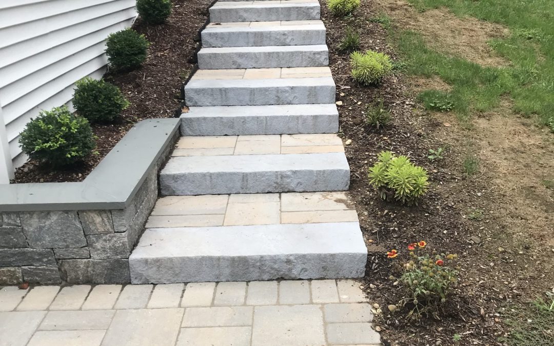 Sidewalk with Granite Steps